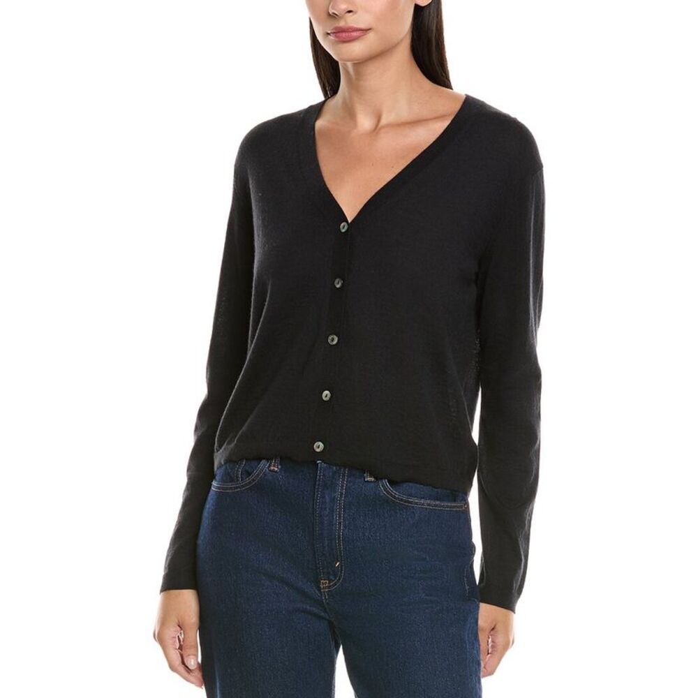 N.Peal Womens  Cashmere Cardigan, Black